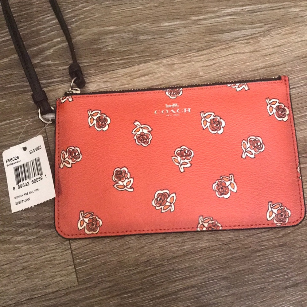 NWT Floral Coach Wristlet